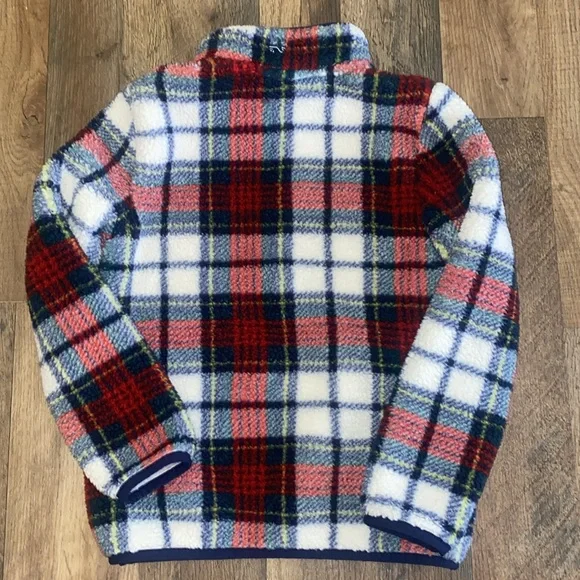 Vineyard Vines Christmas Plaid 1/2 Zip Fleece Size 6